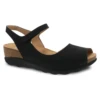 Dansko Marcy Wedge Sandal Black Nubuck (Women's)