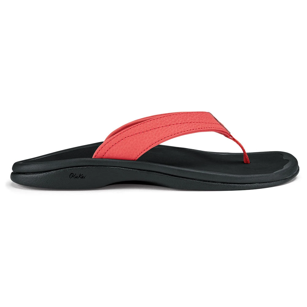 OluKai 'Ohana Flip Flop Sandal Hot Coral / Black (Women's) 1 OluKai 'Ohana Flip Flop Sandal Hot Coral / Black (Women's)