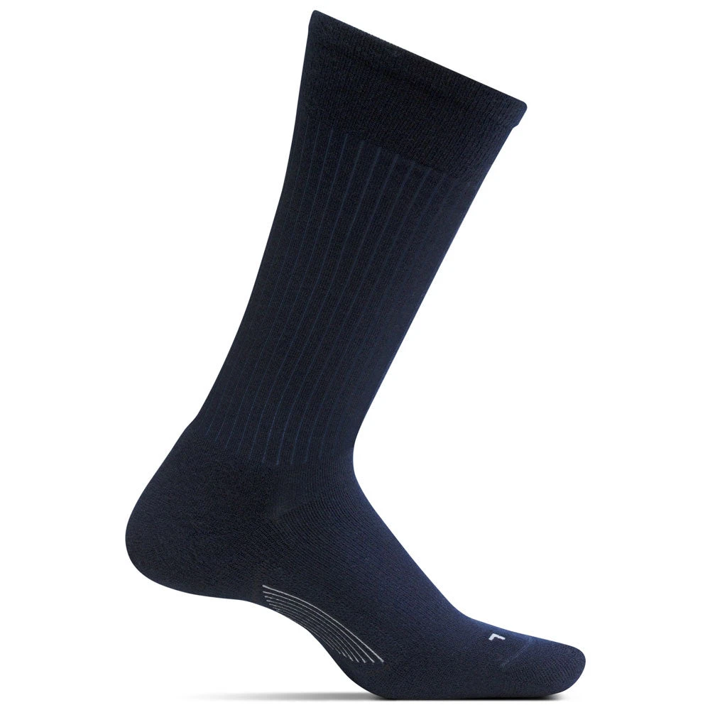 Feetures Classic Rib Cushion Crew In Navy (Men's) 1 Feetures Classic Rib Cushion Crew In Navy (Men's)