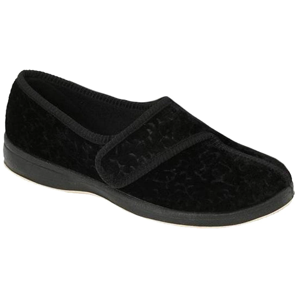 Foamtreads Jewel Slipper Black Velour (Women's) 1 Foamtreads Jewel Slipper Black Velour (Women's)